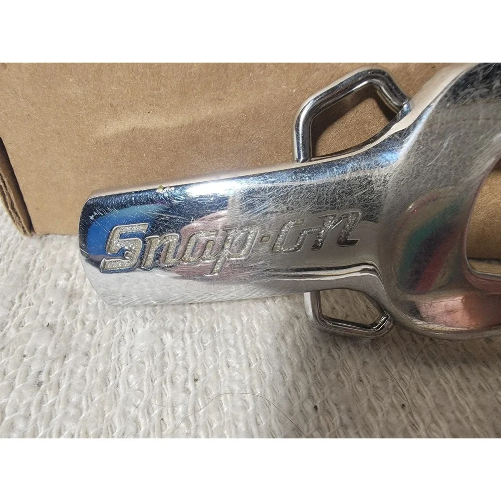 Vintage Snap-on Tools Wrench Belt Buckle Chrome Solid Brass SPP-639 Made in USA